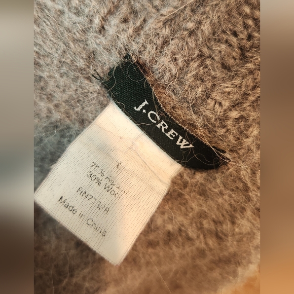 ❄️ J.Crew Alpaca & Wool Gray Cable Knit Wrap Cardigan Sweater | Large - Picture 9 of 11